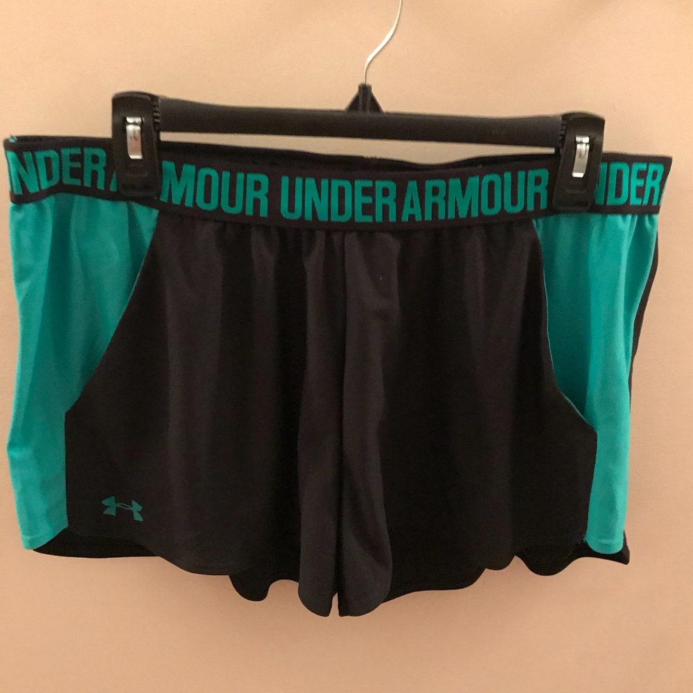 Teal and Black Under Armour Shorts